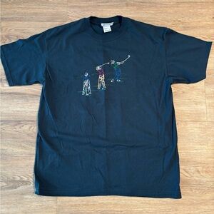 Vintage Black/Dark Blue Golfers Embroidered T-Shirt
